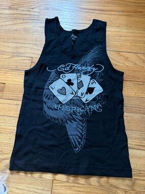 Ed Hardy Black x mgk & White Playing Card Graphic Tee